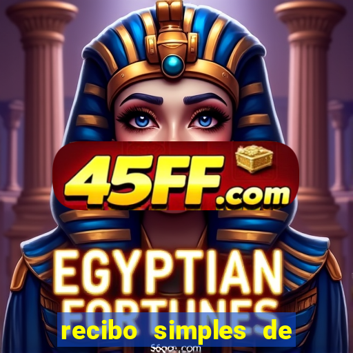 recibo simples de pagamento word
